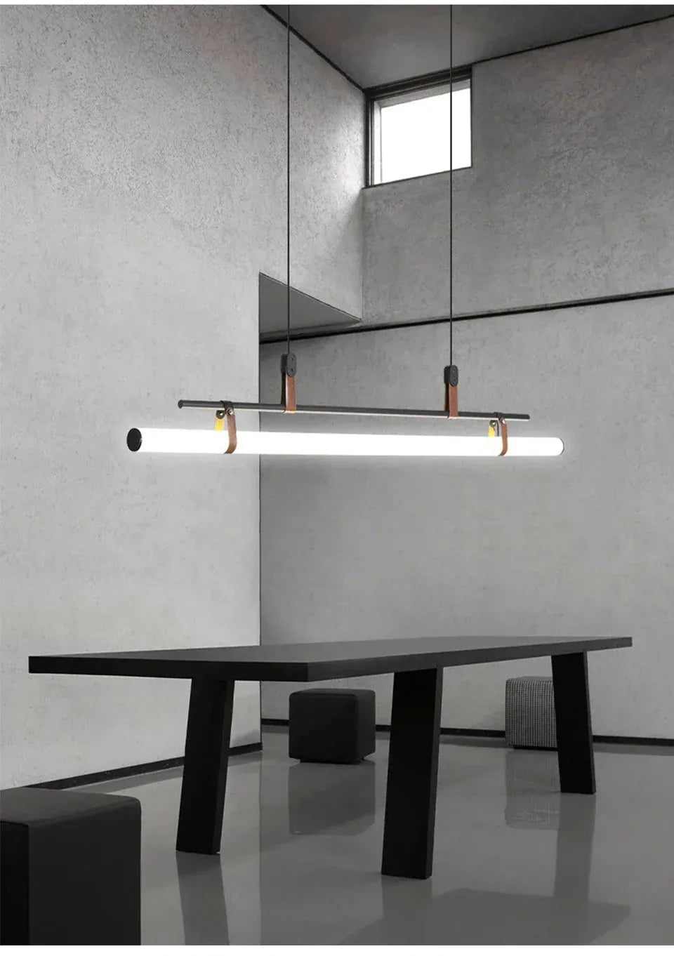 Verthara Premium Vintage Linear Leather-Trim Chandelier