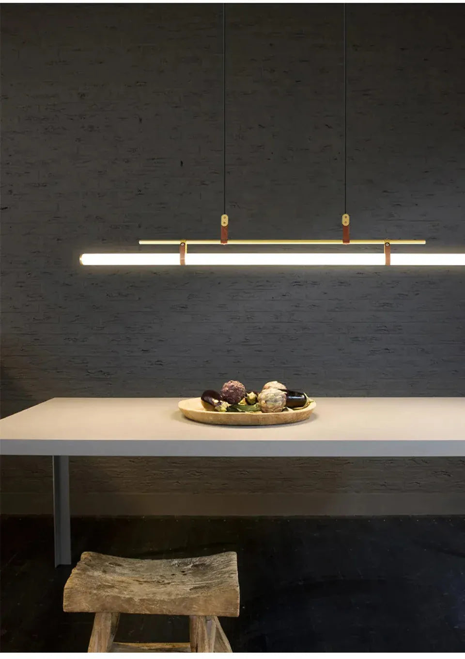 Verthara Premium Vintage Linear Leather-Trim Chandelier