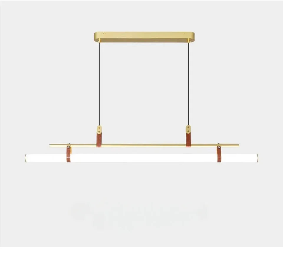 Verthara Premium Vintage Linear Leather-Trim Chandelier