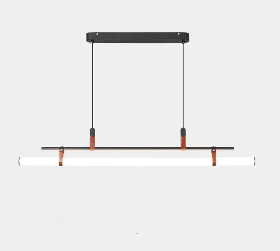 Verthara Premium Vintage Linear Leather-Trim Chandelier