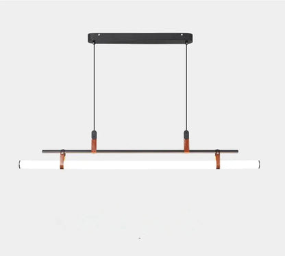 Verthara Premium Vintage Linear Leather-Trim Chandelier