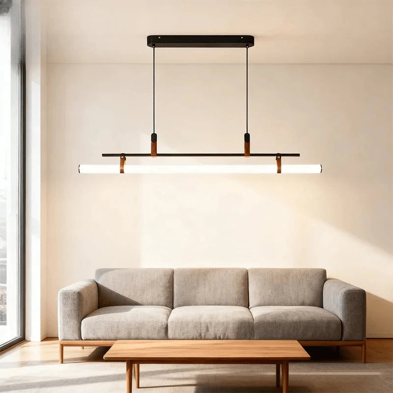 Verthara Premium Vintage Linear Leather-Trim Chandelier