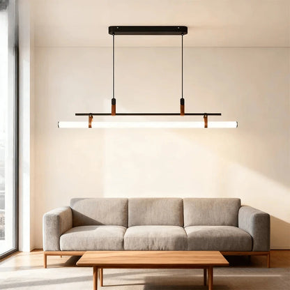Verthara Premium Vintage Linear Leather-Trim Chandelier