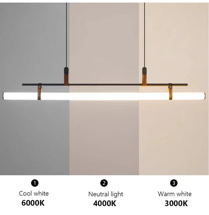 Verthara Premium Vintage Linear Leather-Trim Chandelier