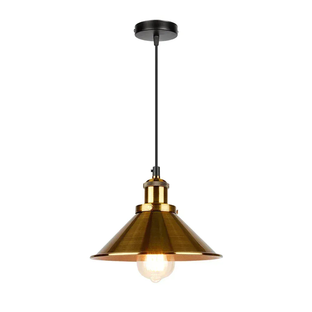 Verthara Premium Vintage Pendant Light - Three-Head Design - E27 Lamp Holder - Gold/Black Finish - Retro Style - Ideal For Dining Room Gold-1 head / 22CM