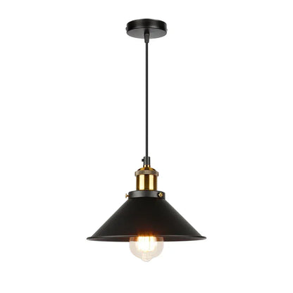 Verthara Premium Vintage Pendant Light - Three-Head Design - E27 Lamp Holder - Gold/Black Finish - Retro Style - Ideal For Dining Room Black-1 head / 26CM
