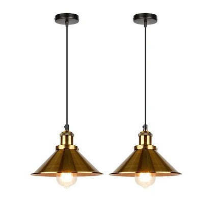 Verthara Premium Vintage Pendant Light - Three-Head Design - E27 Lamp Holder - Gold/Black Finish - Retro Style - Ideal For Dining Room Gold-1head x2 / 30CM