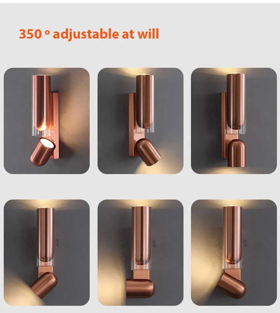 Verthara Premium Vintage Rotatable Glass Wall Lamp