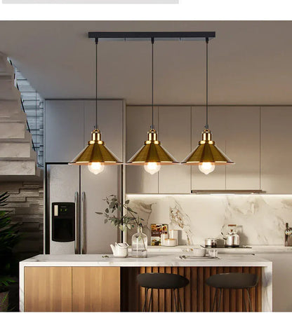 Verthara Premium Vintage Three-Head Industrial Pendant Light