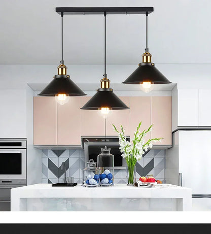Verthara Premium Vintage Three-Head Industrial Pendant Light