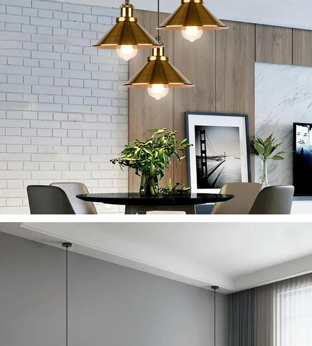 Verthara Premium Vintage Three-Head Industrial Pendant Light