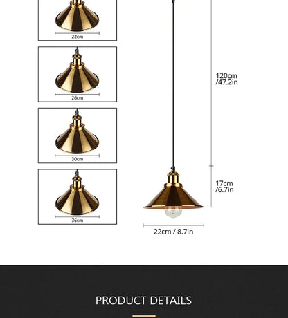 Verthara Premium Vintage Three-Head Industrial Pendant Light