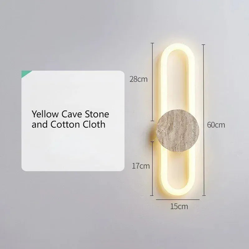 Verthara Premium Wabi-Sabi Cave Stone Long Wall Light A-60cm