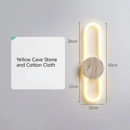 Verthara Premium Wabi-Sabi Cave Stone Long Wall Light A-60cm