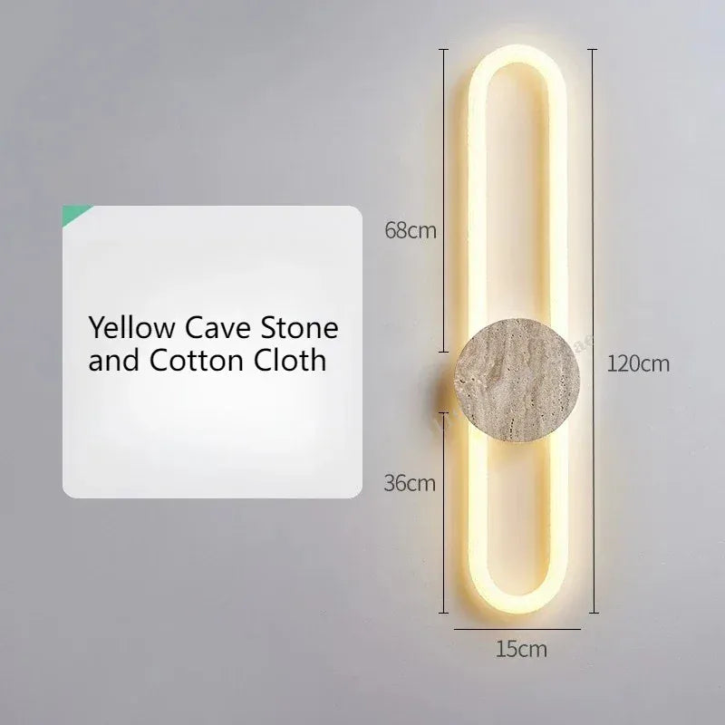 Verthara Premium Wabi-Sabi Cave Stone Long Wall Light A-120cm