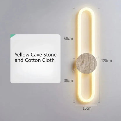 Verthara Premium Wabi-Sabi Cave Stone Long Wall Light A-120cm