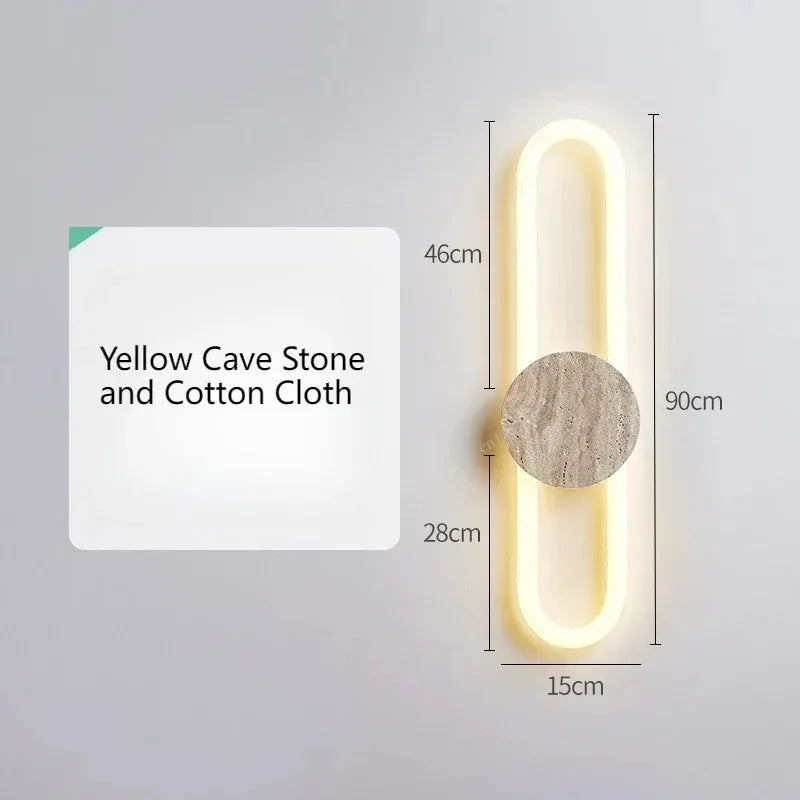 Verthara Premium Wabi-Sabi Cave Stone Long Wall Light A-90cm