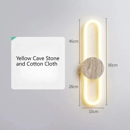 Verthara Premium Wabi-Sabi Cave Stone Long Wall Light A-90cm