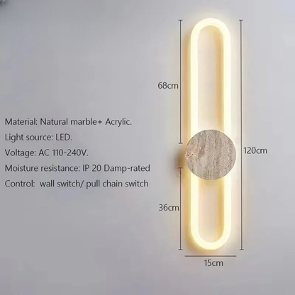 Verthara Premium Wabi-Sabi Cave Stone Long Wall Light