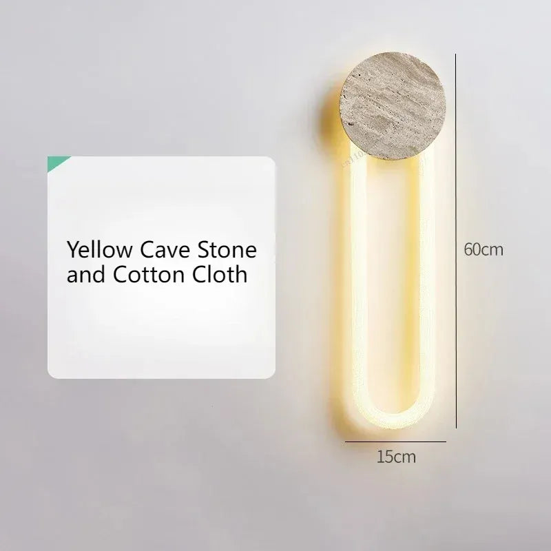 Verthara Premium Wabi-Sabi Cave Stone Long Wall Light B-60cm