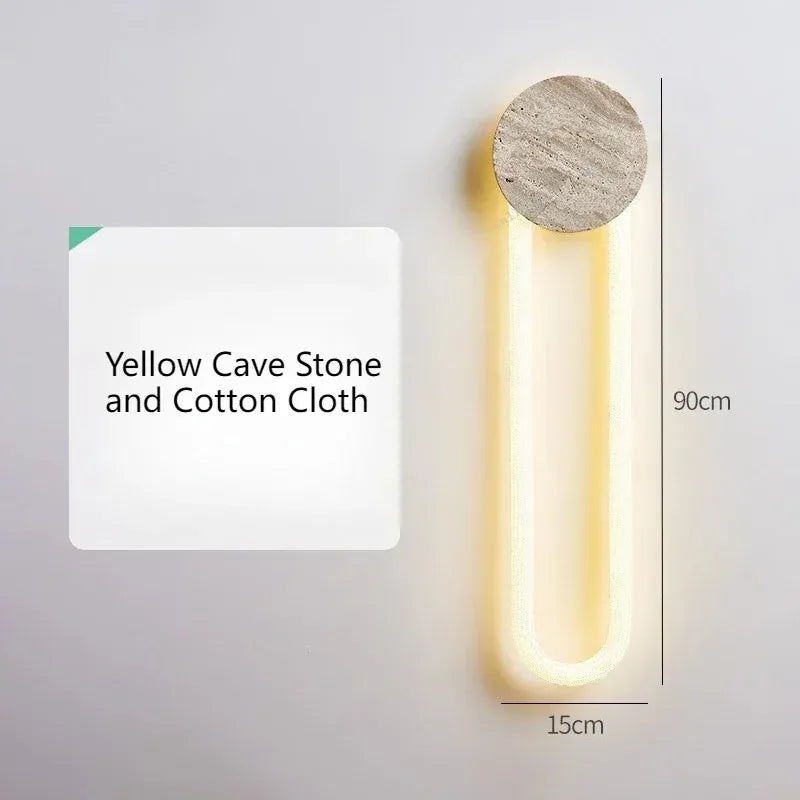 Verthara Premium Wabi-Sabi Cave Stone Long Wall Light B-90cm