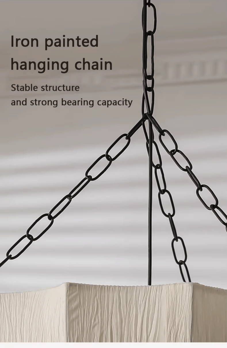 Verthara Premium Wabi-Sabi Fabric Chain Pendant Chandelier