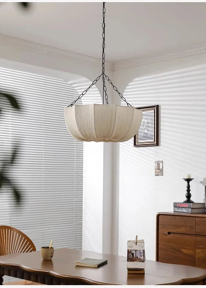 Verthara Premium Wabi-Sabi Fabric Chain Pendant Chandelier