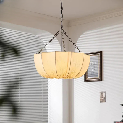 Verthara Premium Wabi-Sabi Fabric Chain Pendant Chandelier