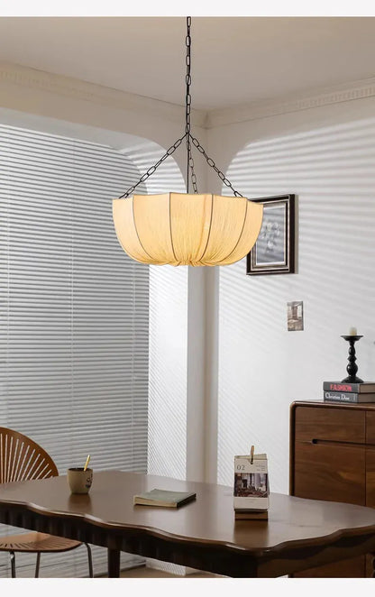 Verthara Premium Wabi-Sabi Fabric Chain Pendant Chandelier