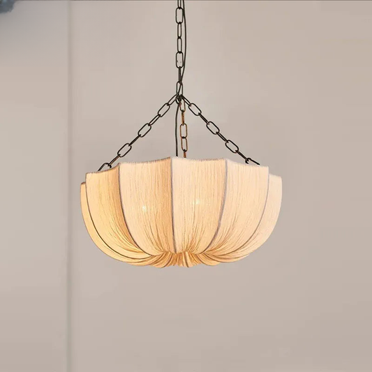 Verthara Premium Wabi-Sabi Fabric Chain Pendant Chandelier