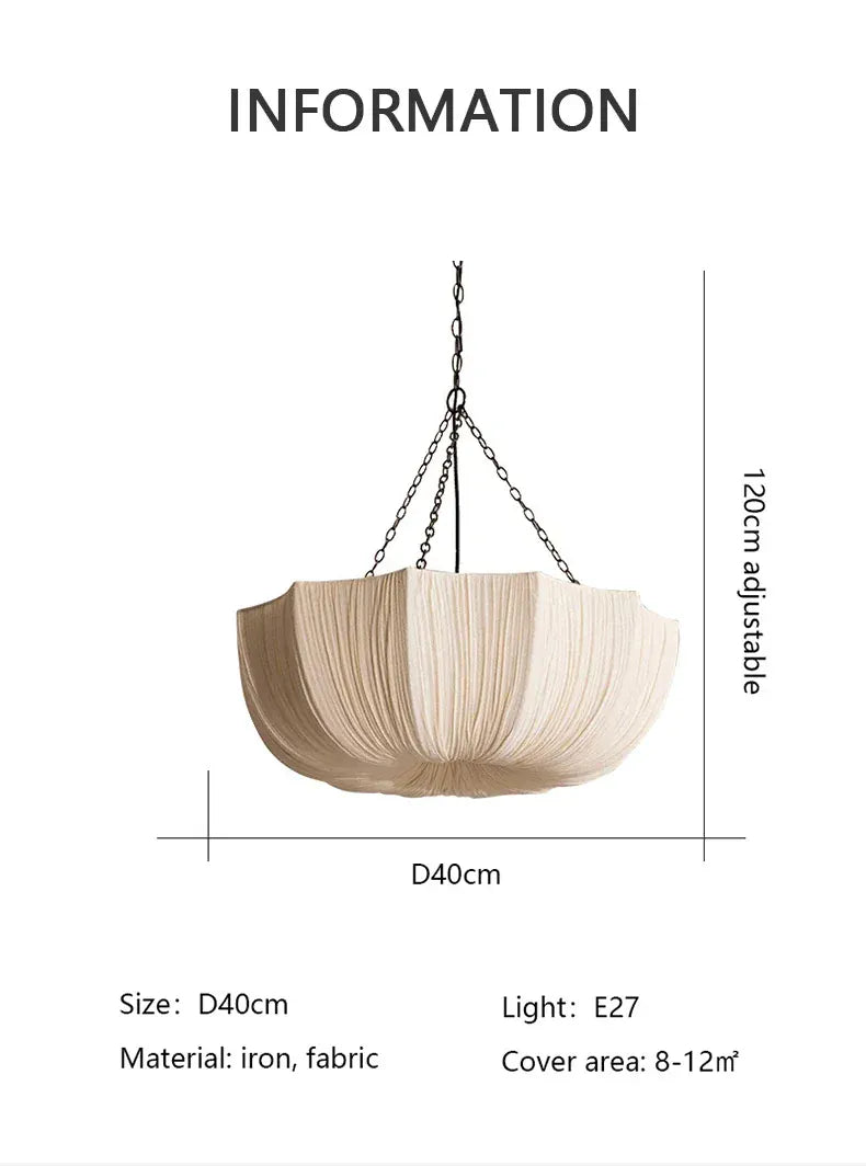 Verthara Premium Wabi-Sabi Fabric Chain Pendant Chandelier