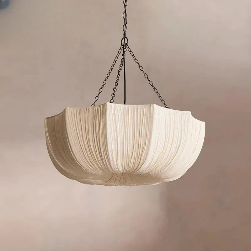 Verthara Premium Wabi-Sabi Fabric Chain Pendant Chandelier