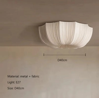 Verthara Premium Wabi-Sabi Fabric Round Flush Ceiling Light D40cm / Color A