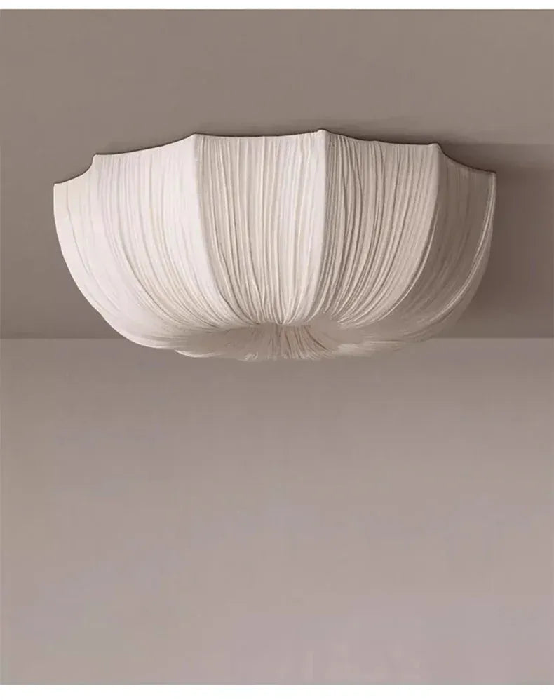 Verthara Premium Wabi-Sabi Fabric Round Flush Ceiling Light