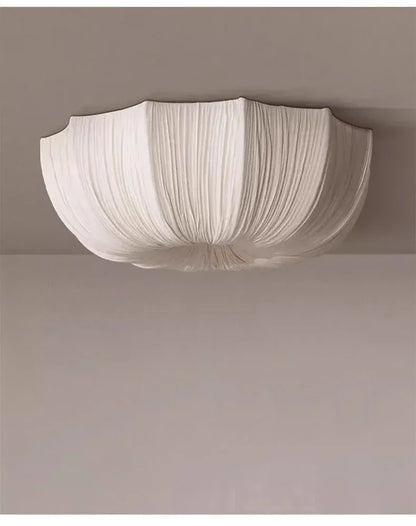 Verthara Premium Wabi-Sabi Fabric Round Flush Ceiling Light