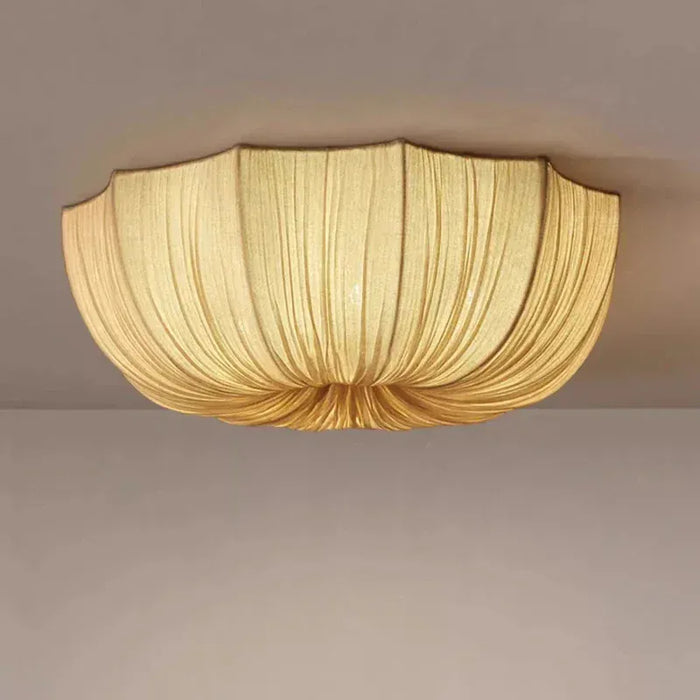 Verthara Premium Wabi-Sabi Fabric Round Flush Ceiling Light