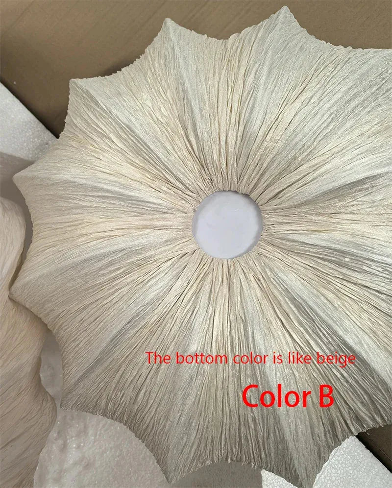 Verthara Premium Wabi-Sabi Fabric Round Flush Ceiling Light