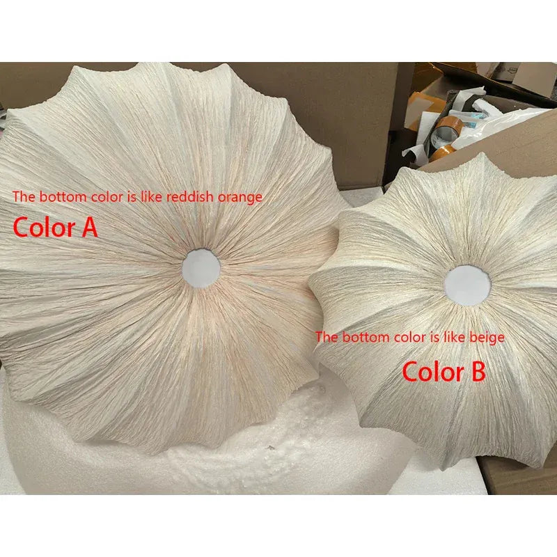 Verthara Premium Wabi-Sabi Fabric Round Flush Ceiling Light