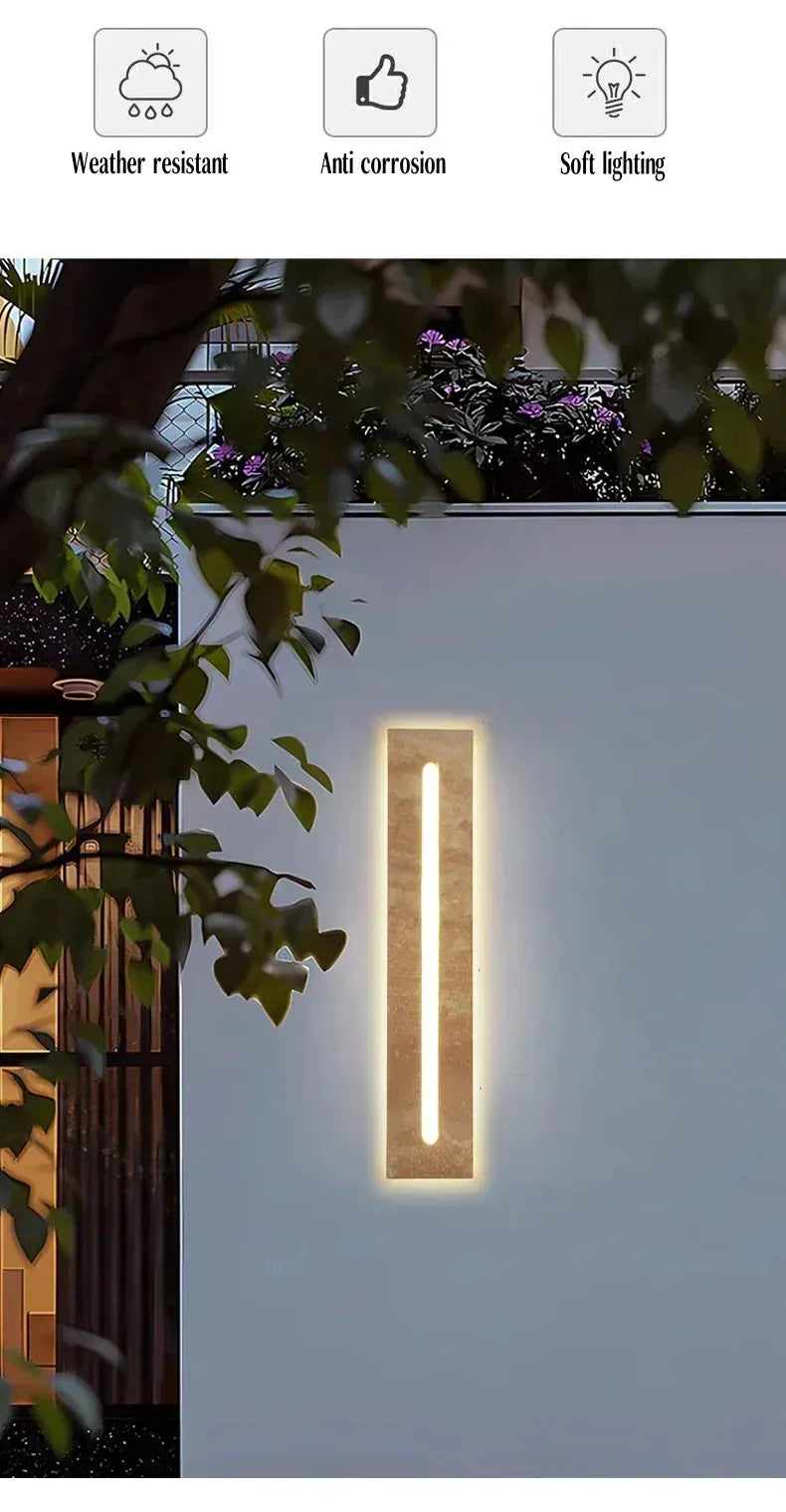 Verthara Premium Wabi-Sabi Natural Stone Outdoor Wall Light