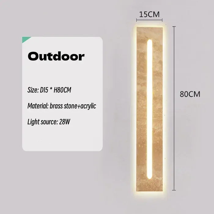 Verthara Premium Wabi-Sabi Natural Stone Outdoor Wall Light 80CM-waterproof