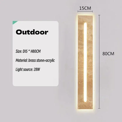 Verthara Premium Wabi-Sabi Natural Stone Outdoor Wall Light 80CM-waterproof