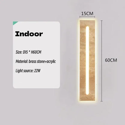 Verthara Premium Wabi-Sabi Natural Stone Outdoor Wall Light 60CM-no waterproof