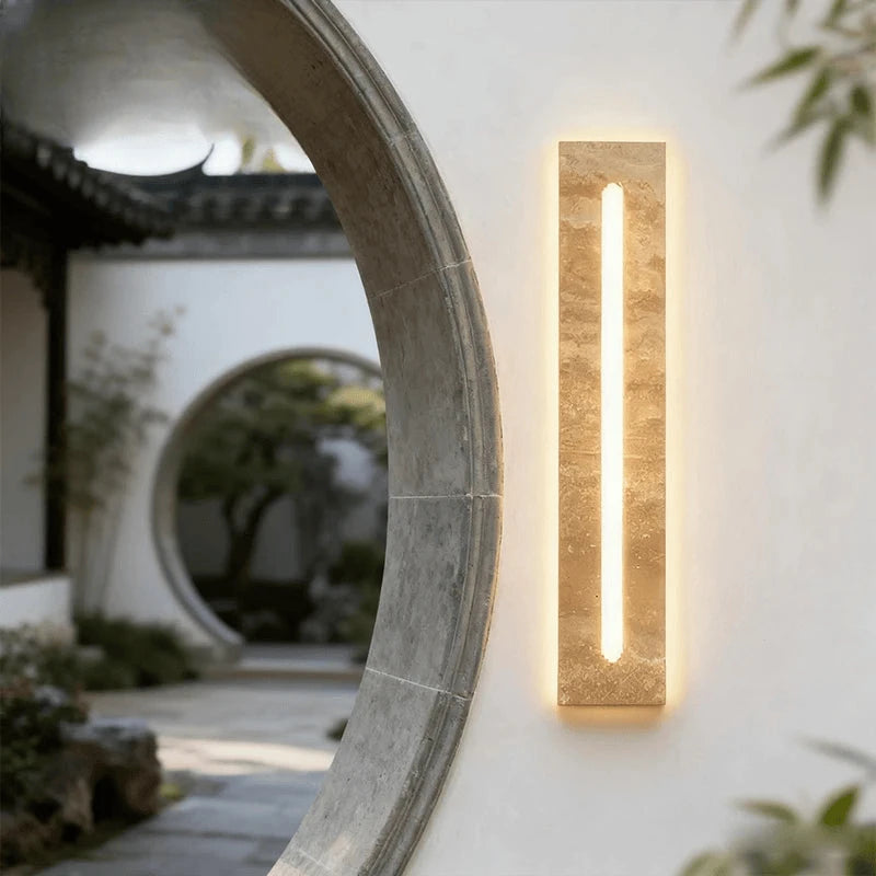 Verthara Premium Wabi-Sabi Natural Stone Outdoor Wall Light