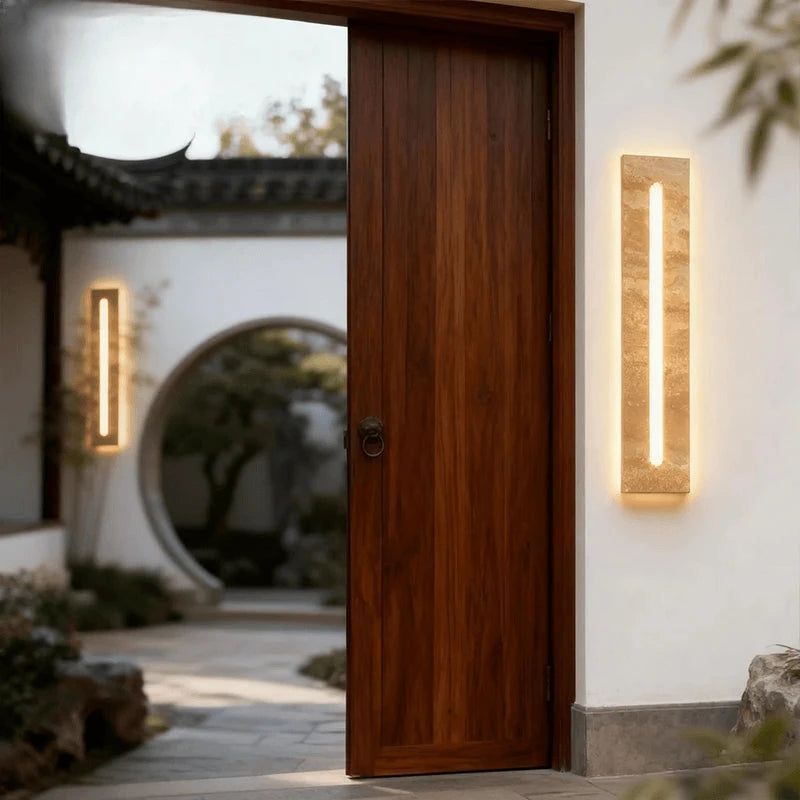 Verthara Premium Wabi-Sabi Natural Stone Outdoor Wall Light