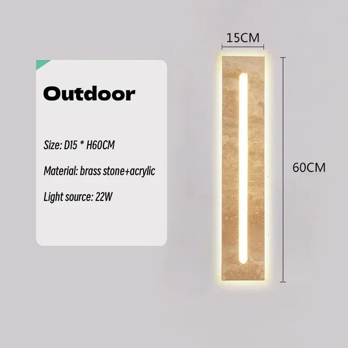Verthara Premium Wabi-Sabi Natural Stone Outdoor Wall Light 60CM-waterproof