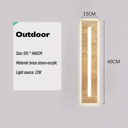 Verthara Premium Wabi-Sabi Natural Stone Outdoor Wall Light 60CM-waterproof