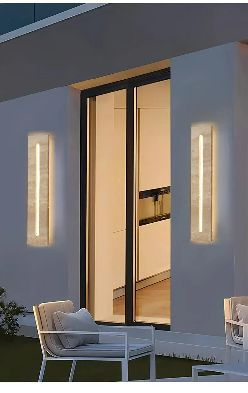 Verthara Premium Wabi-Sabi Natural Stone Outdoor Wall Light