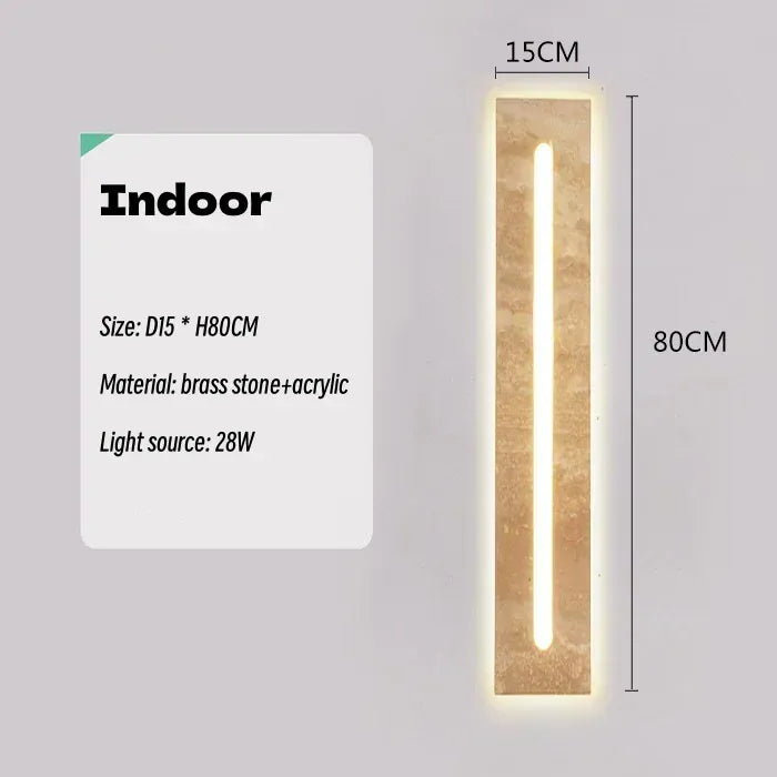 Verthara Premium Wabi-Sabi Natural Stone Outdoor Wall Light 80CM-no waterproof