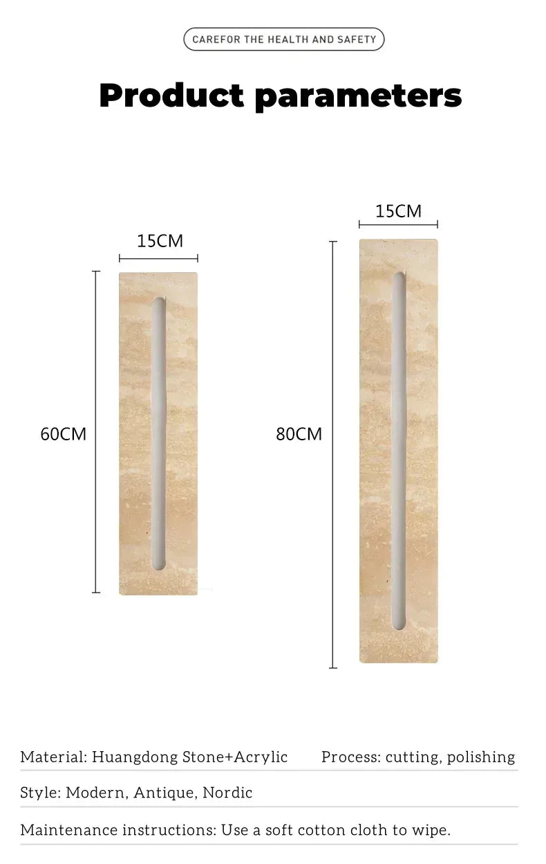 Verthara Premium Wabi-Sabi Natural Stone Outdoor Wall Light