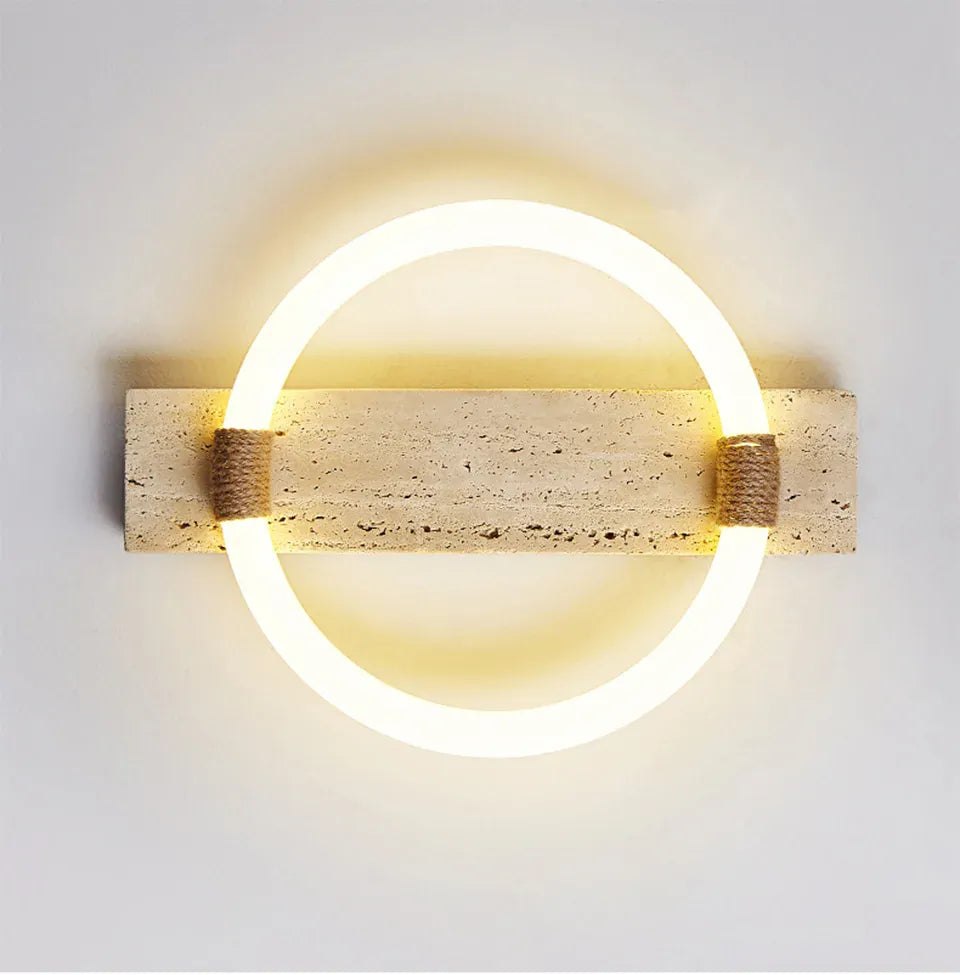 Verthara Premium Wabi-Sabi Natural Stone Round Ceiling Light L40cmx30cm
